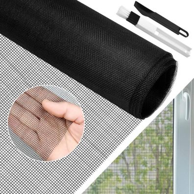 BUZIFU Fliegengitter Meterware Fiberglas Gewebe 210x250cm Schwarz