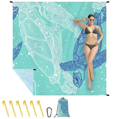 Ainiv Picknickdecke 210 x 200 cm - Ultraleichte, wasserdichte Stranddecke für