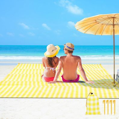 Ainiv Strandmatte 140x200cm, tragbare Picknickdecke, sandabweisend
