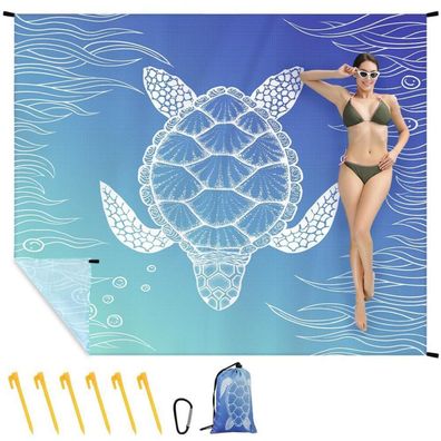 Ainiv Picknickdecke 140x200 cm, tragbare Stranddecke mit Befestigungsecken und