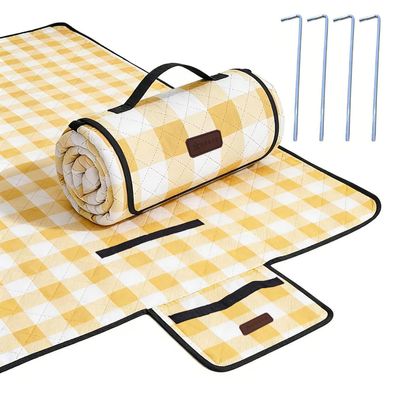 HX&OD Picknickdecke extra groß 203x203 cm, wasserdicht, faltbar