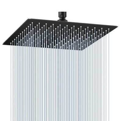 KINLIV 30CM Regendusche Schwarz Groß, 304 Edelstahl Quadratischer Duschkopf