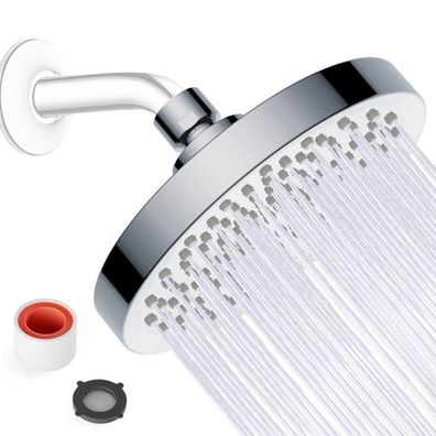 Jinyomfly Regendusche Kopfbrause 6 Zoll Chrom, Hochdruck Duschkopf mit