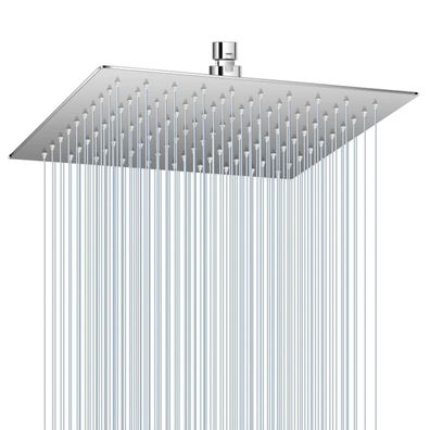 KINLIV 25CM Duschkopf Regendusche Gebürstetes Nickel, 304 Edelstahl Quadrat