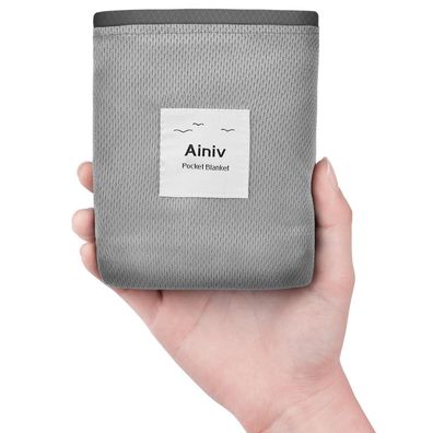 Ainiv Mini Picknickdecke 140x180cm Grau - Ultraleicht, Sandabweisend, Wasser
