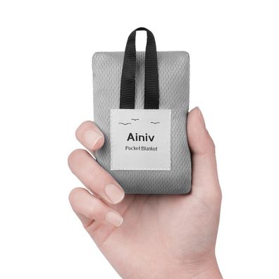 Ainiv Mini Picknickdecke, ultraleicht, sandabweisend, wasserdicht, 70x110cm Grau