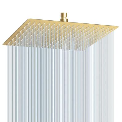 KINLIV 40CM Regendusche Gold, 304 Edelstahl Wasserfall Duschkopf mit 324 Anti