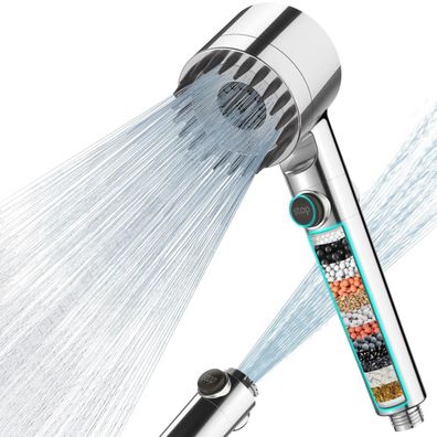 MEKO Duschkopf mit 15-Schicht-Filter, Hochdruck-Handbrause mit 1,5m Schlauch