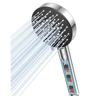 VOXON Duschkopf mit Filter, Wassersparender Hochdruck Handbrause mit 6