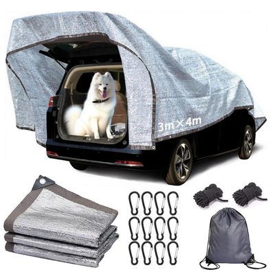 Riridamai Schattennetz Auto Hund 3x4 m, 80% UV-Schutz, Aluminium Sonnenschutz