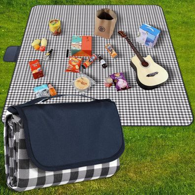 GUSUWU Picknickdecke 200x200cm wasserdicht, Stranddecke, waschbar, leicht, mit