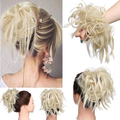 MY-LADY Haarteil Dutt Haargummi mit Haaren Glatt struppig für