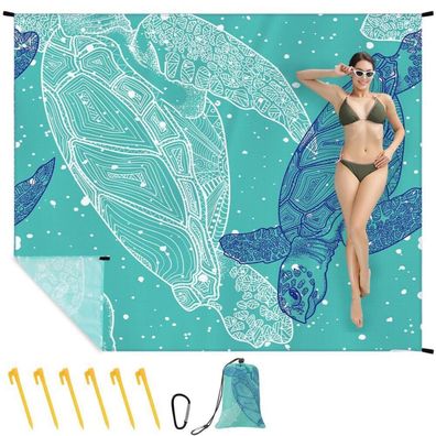 Ainiv Picknickdecke 140x200 cm, ultraleichte, wasserdichte Stranddecke mit