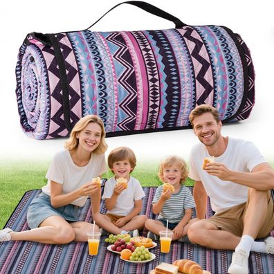 Ergohortus Picknickdecke 200x200 cm, wasserdicht, sandabweisend, waschbar, mit