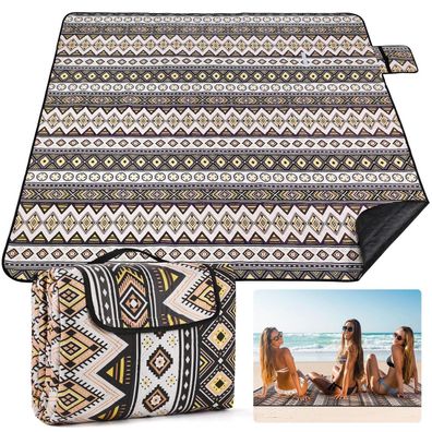 Cozclam Picknickdecke 200x200cm, Wasserdicht, Sandfrei, Waschmaschinenfest