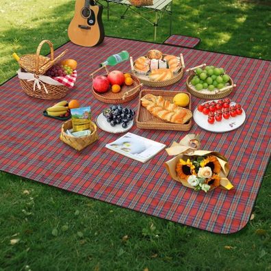 Alaoo Picknickdecke 200x200cm, wasserdicht & faltbar, ideal für Strand, Camping