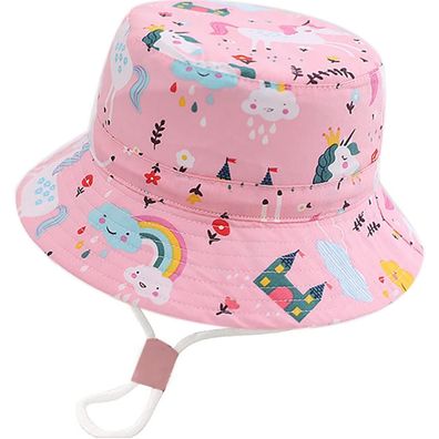 XYIYI Unisex Baby Kleinkind Sonnenhut für 1-8 Jahre Jungen Mädchen, Rosa Einhorn