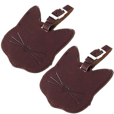 WitBicg Gepäckanhänger Katze, 2 Stück Kofferanhänger mit Adressschild, Luggage