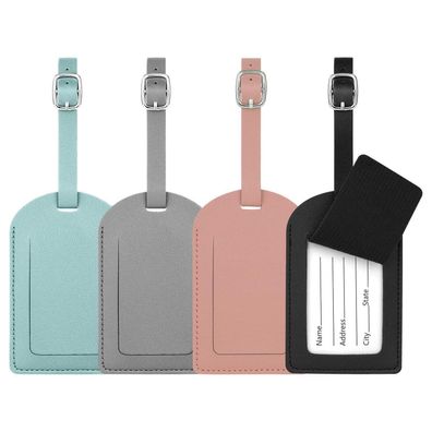 flintronic 4er Set Kofferanhänger aus weichem Leder, ideal für Gepäck