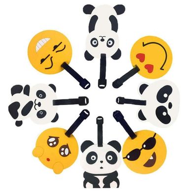 whatRUeed Reisegepäckanhänger Smile Panda Motiv, PVC & Gummi, verstellbarer