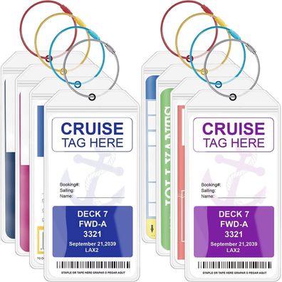 Ewzayol Kofferanhänger für Kreuzfahrten, 8 Stück, wasserfestes PVC