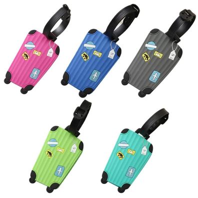 Plabbdpl 5er Set Kofferanhänger aus Silikon, bunte Gepäckanhänger, wasserdicht
