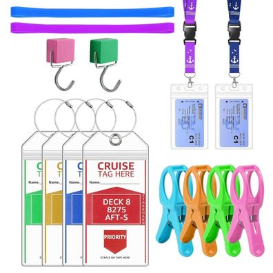 Lammcou XXL Kofferanhänger Set für Kreuzfahrten mit Magnethaken, Lanyard & mehr