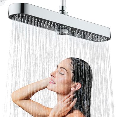 Jinyomfly Regendusche Groß 19 Zoll Kopfbrause mit 3 Duschmodi, ABS-Kunststoff