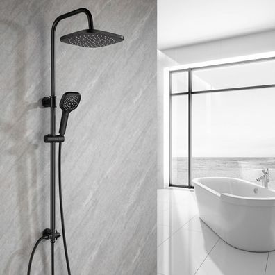 RONVIE Regendusche ohne Armatur, 25 cm Rundkopfdusche mit 3 Strahlarten