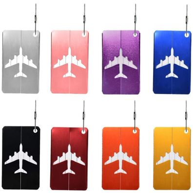 Kolzemv Kofferanhänger aus Aluminium, 8 Stück, 8 Farben, 7,5 x 4,4 cm
