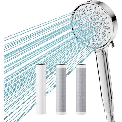 Cobbe Filter Duschkopf mit Schlauch, 6 Strahlarten, 20-Schichten-Filtration, 2