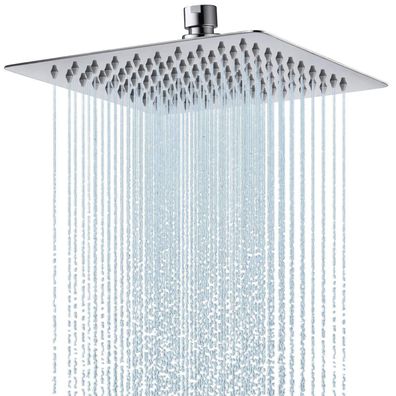 HardiValue Regendusche Duschkopf Edelstahl Quadratisch 20x20 cm Chrom Anti-Kalk