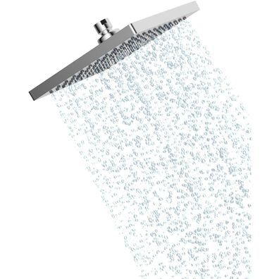 Hibbent Eckiger Regenduschkopf 250x250mm Edelstahl, Schwenkbar, Einfache