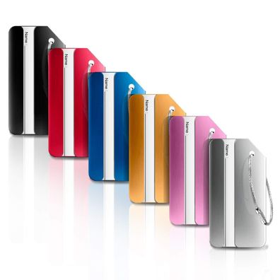 Ivencase 6er Set Aluminium Kofferanhänger mit Adressschild für Flugreise und