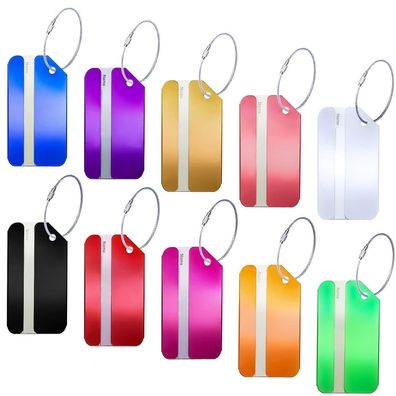 10x Aluminium Kofferanhänger mit Edelstahlseil, Namensschild, wasserdicht, für