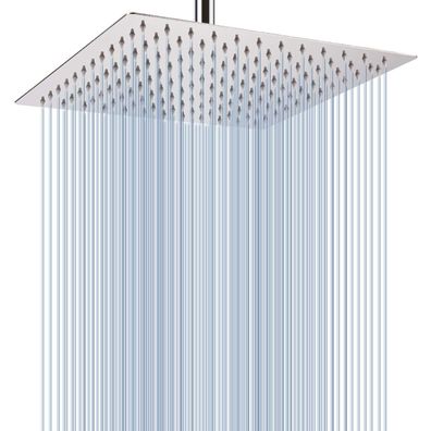 Voolan 30cm Quadratischer Hochdruck-Duschkopf aus Edelstahl 304, Wand- oder