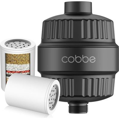 Cobbe 34-Stufen Duschfilter mit Vitamin C - Schwarz, für hartes Wasser