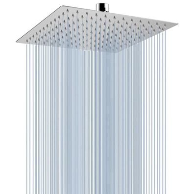 Voolan 25cm Quadratischer Hochdruck-Duschkopf aus Edelstahl 304, für niedrigen