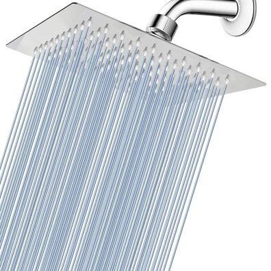 Voolan 20cm Quadrat Regenbrause Duschkopf aus Edelstahl 304, Hochdruck, für