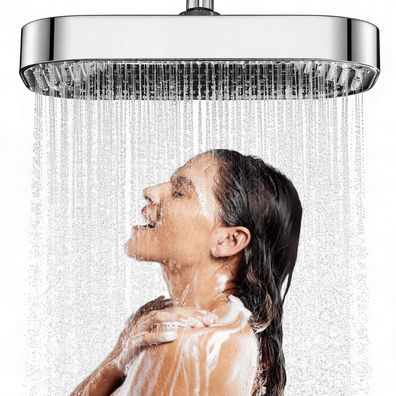 Jinyomfly Großer Regendusche Duschkopf 13 Zoll Chrom mit 360° verstellbarem