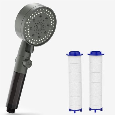 HONBOO Duschkopf mit Filter, Pause-Funktion & 2 Extra Filtern, 5 Strahlarten