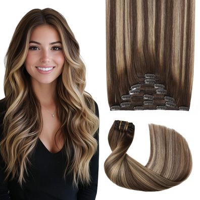 Sweetmet Pro2.0 Haarverlängerung Echthaar Clip-in 50cm 7tlg 120g Balayage