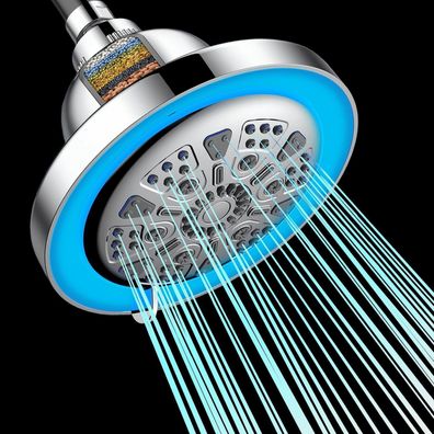 Jinyomfly LED Regendusche mit Temperaturanzeige, 7 Duschmodi und Kalkfilter, 3