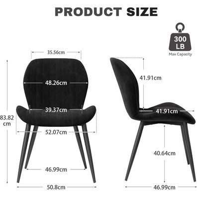 Esszimmerstühle 4er Set, ergonomischer Polsterstuhl mit Metallbeinen