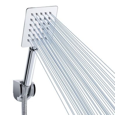 Voolan Handbrause Komplett aus Metall, Hochdruck-Duschkopf aus Chrom