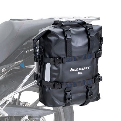 WILD HEART Motorrad Seitentasche 20L/25L, Edelstahl-Verschlüsse, wasserdicht