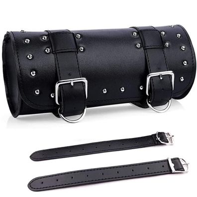 Aieraczy Universal Motorrad Satteltaschen, Runde PU Leder Wasserdichte Motorrad