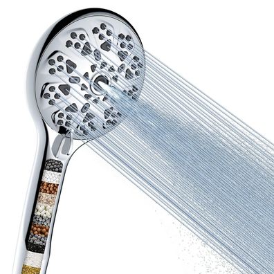 Voolan Hochdruck Duschkopf mit Filter, 9 Strahlarten, abnehmbare Handbrause zur