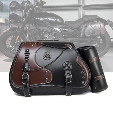 GQDGCU Motorrad Satteltasche 30L Leder Wasserdicht mit 2 Getränkehaltern