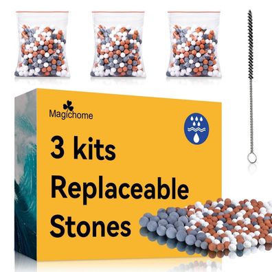 Magichome Mineralperlen Nachfüllset: 3 Kits Filtersteine für Duschkopf zur